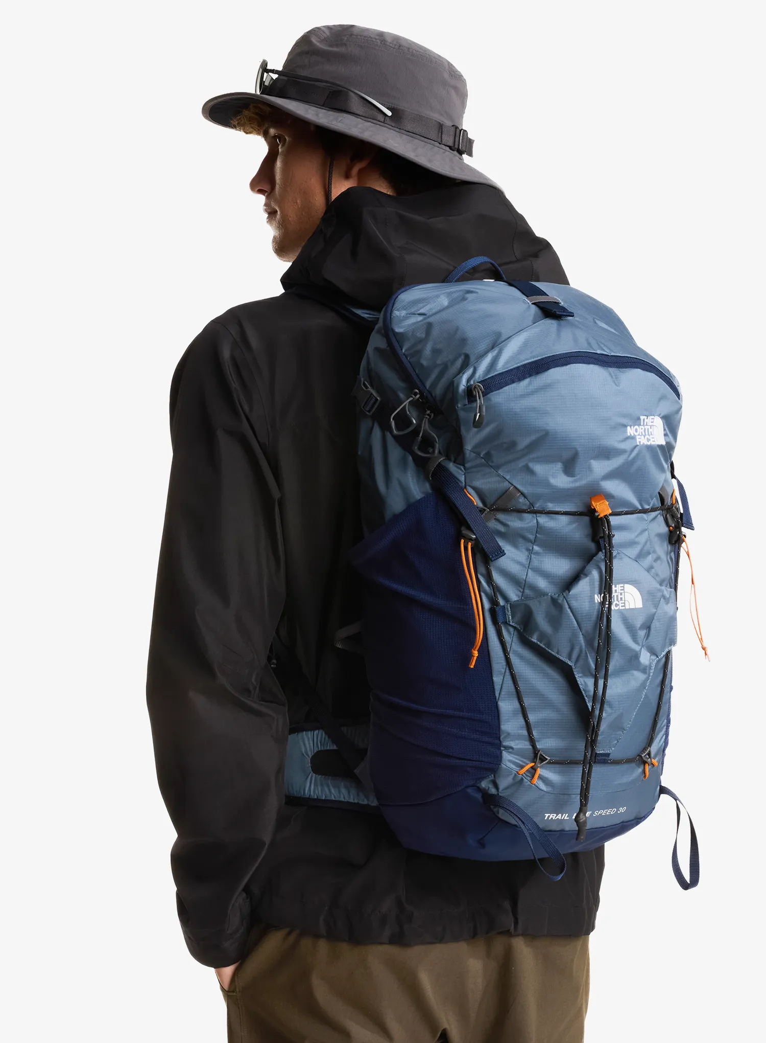 The North Face Trail Lite Speed 30 Kerékpáros hátizsák - grey/navy/dust orange
