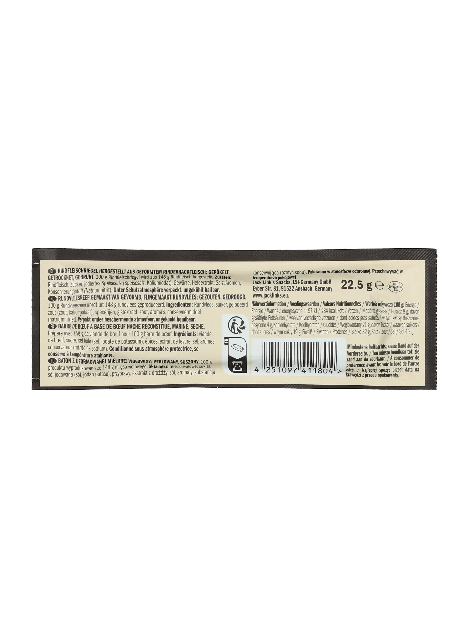Jack Link's Beef Protein Bar Original 22,5 g Szárított marhahús