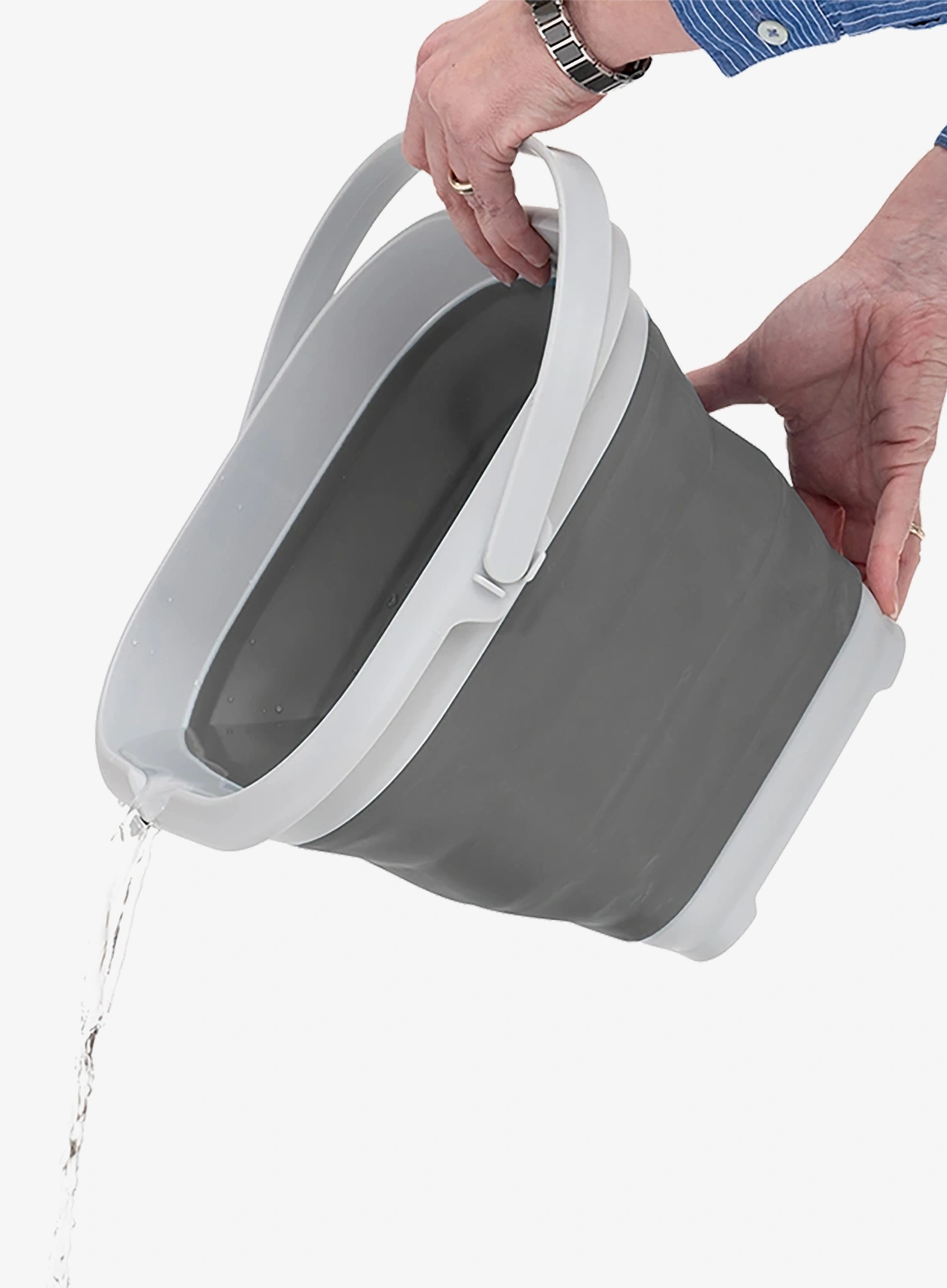 Outwell Collaps Bucket Square w/lid Vödör - grey mist