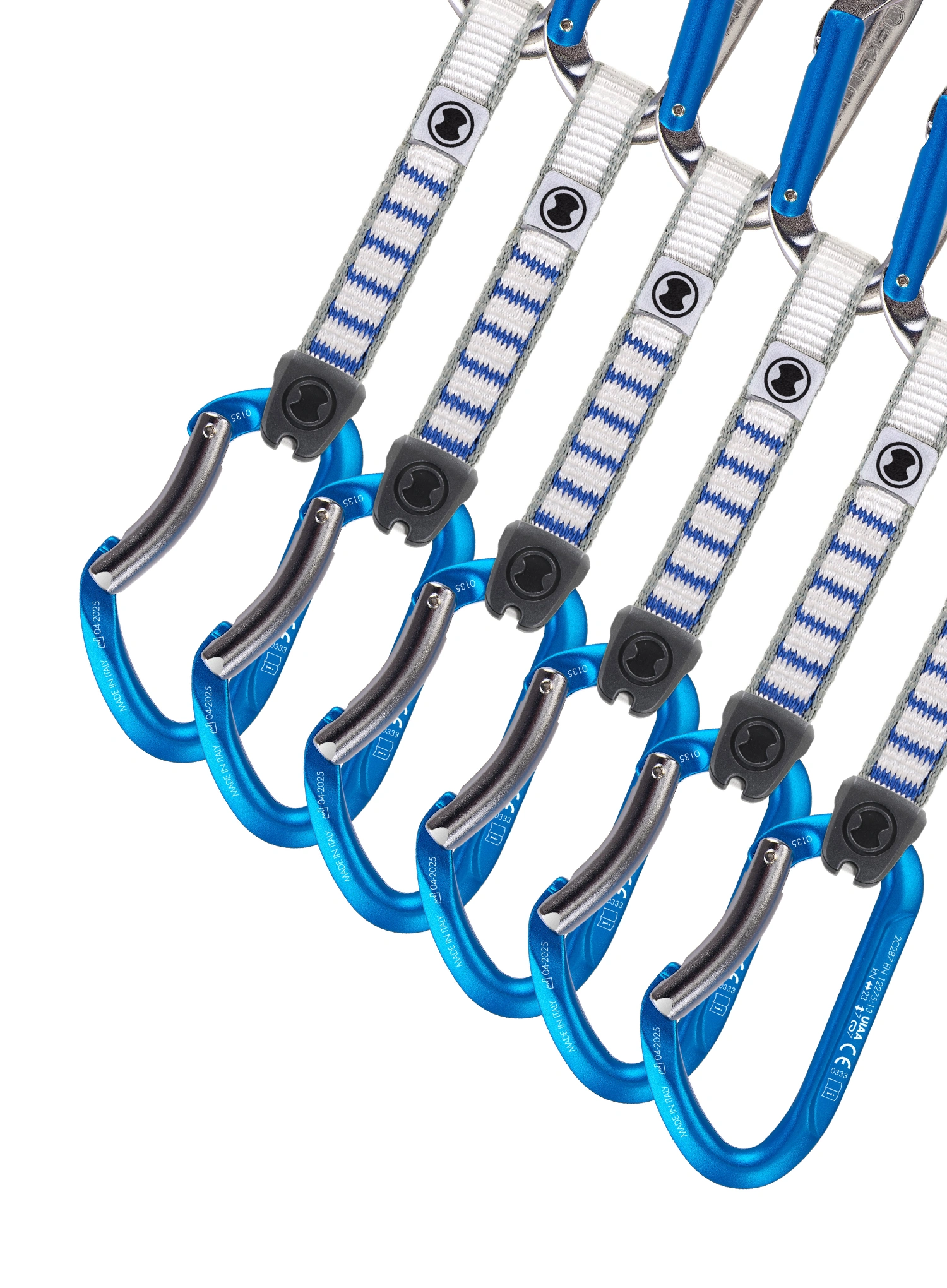 SKYLOTEC Salto NY - 6 Pack 12 cm Expressz sziklamászáshoz - titanium/electricblue