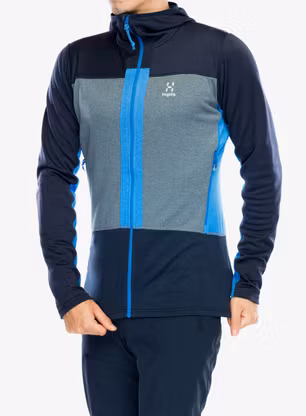 Haglofs ROC Flash Mid Hood Cipzáras Férfi Felső - tarn blue/steel blue