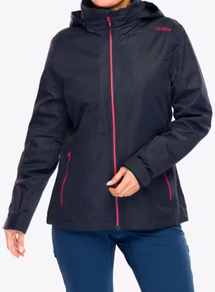 CMP Page Jacket Zip Hood Detachble Inn.Jacket 3 az 1-ben női kabát - antracite/corallo