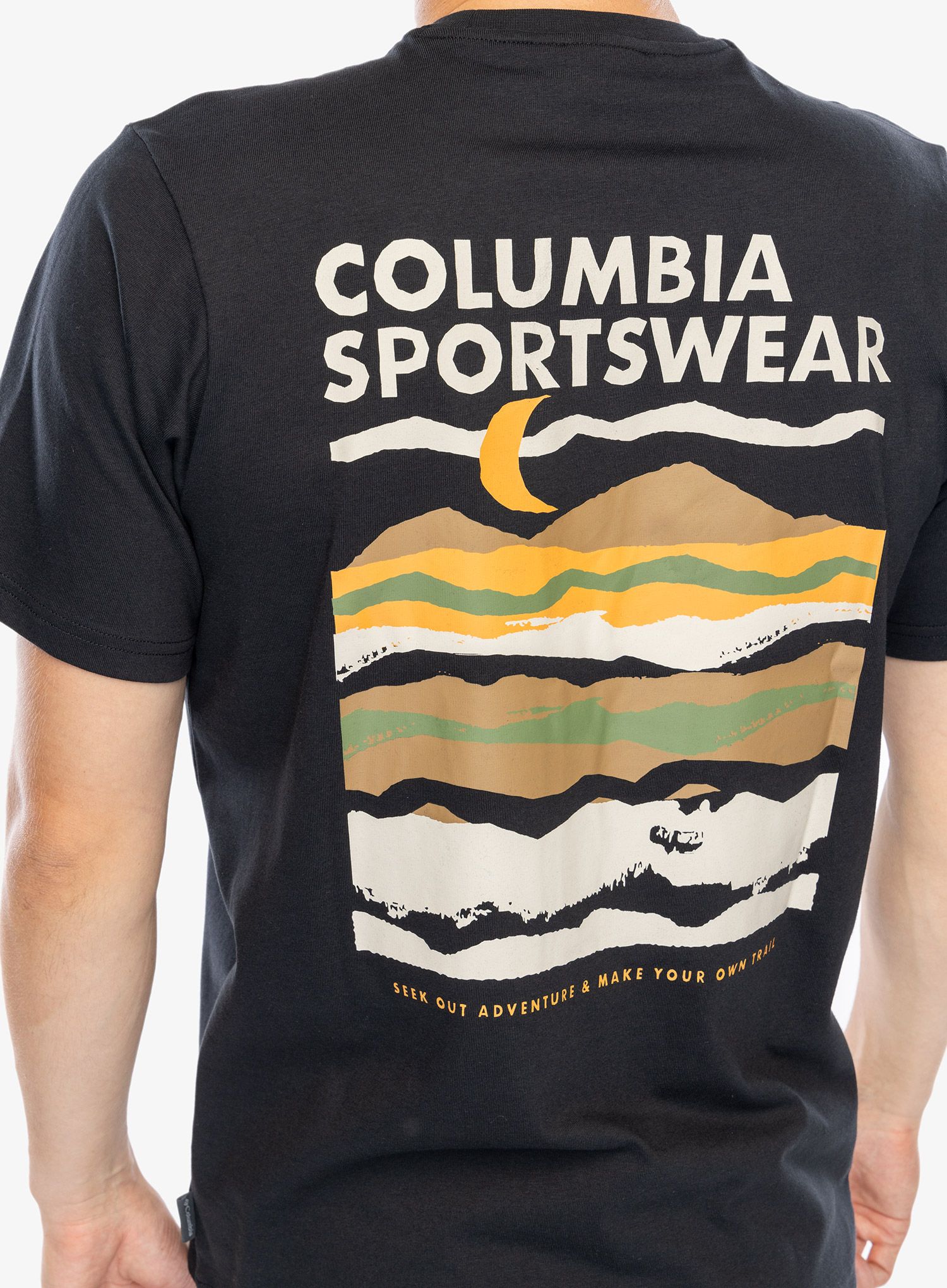 Columbia Explorers Canyon Back S/S Tee Nyomtatott póló - black/torn moonscape