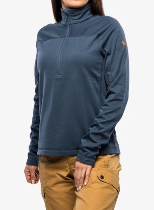 Fjallraven Abisko Lite Fleece Half Zip Női Polárfelső - indigo blue