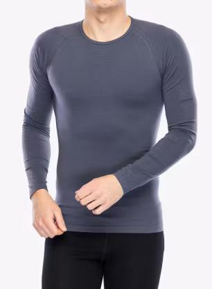 Icebreaker Merino 260 Zoneknit Seamless LS Crewe Termoaktív felső - graphite