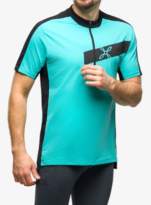 Montura Way Zip T-Shirt Kerékpáros póló - light blue/black