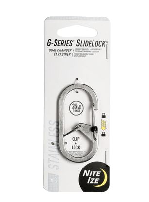Nite Ize G-Series SlideLock Dual Chamber Carabiner 3 Karabiner - stainless steel