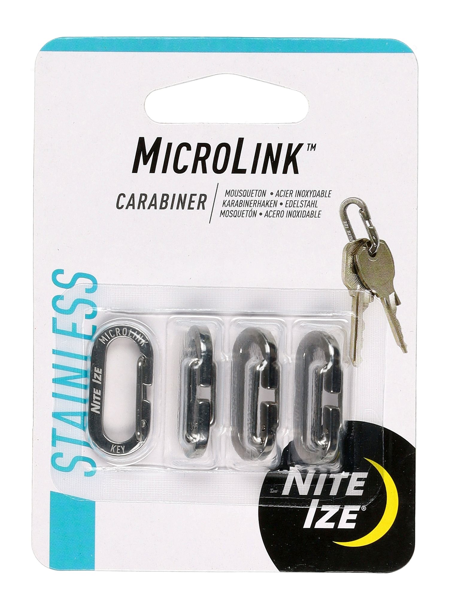 Nite Ize MicroLink Carabiner 4Pack Karabinerek - steel