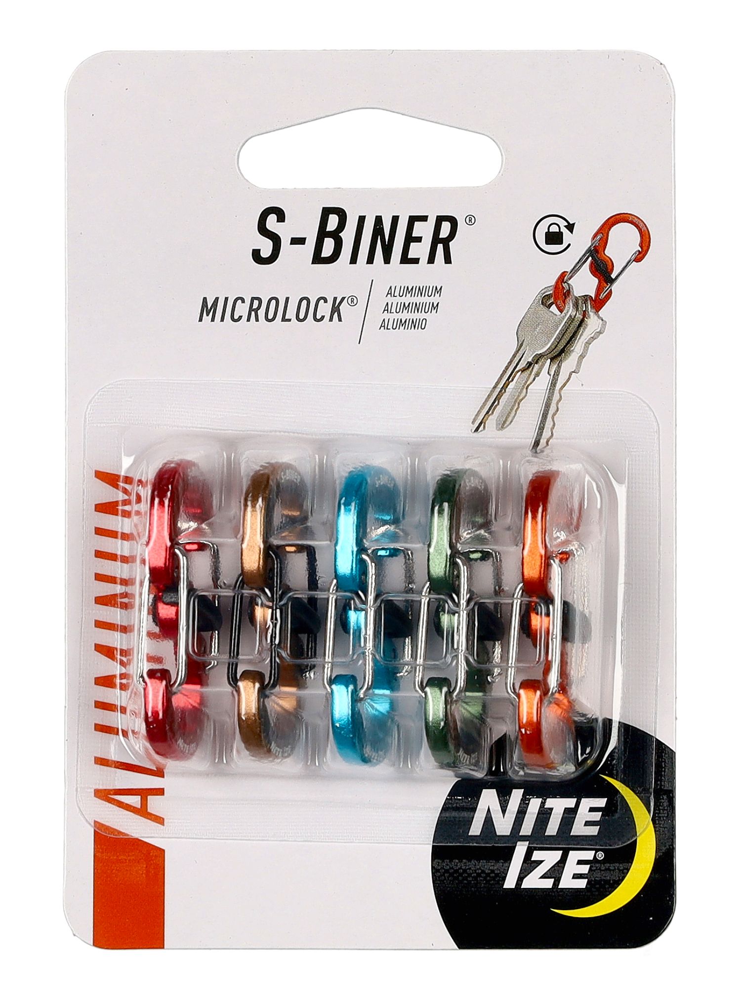 Nite Ize S-Biner MicroLock Aluminum - 5 Pack Kulcstartó karabiner - assorted