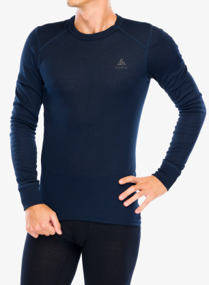 Odlo Active Warm Eco BL Top Crew Neck LS Termoaktív felső - dark sapphire