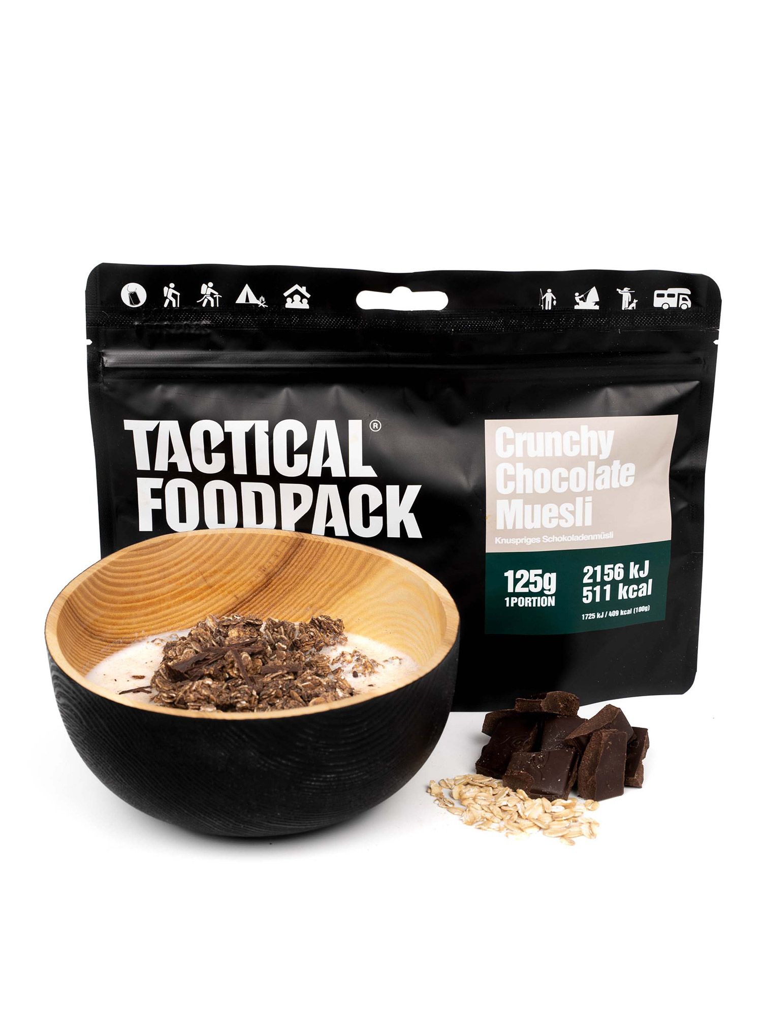 Tactical Foodpack liofilizált étel, ropogós müzli csokoládéval, 275 g