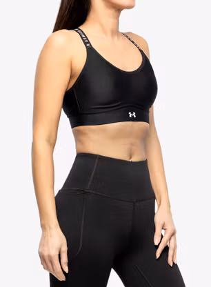 Under Armour Infinity Mid Covered Sports Bra Sport Melltartó - black/white