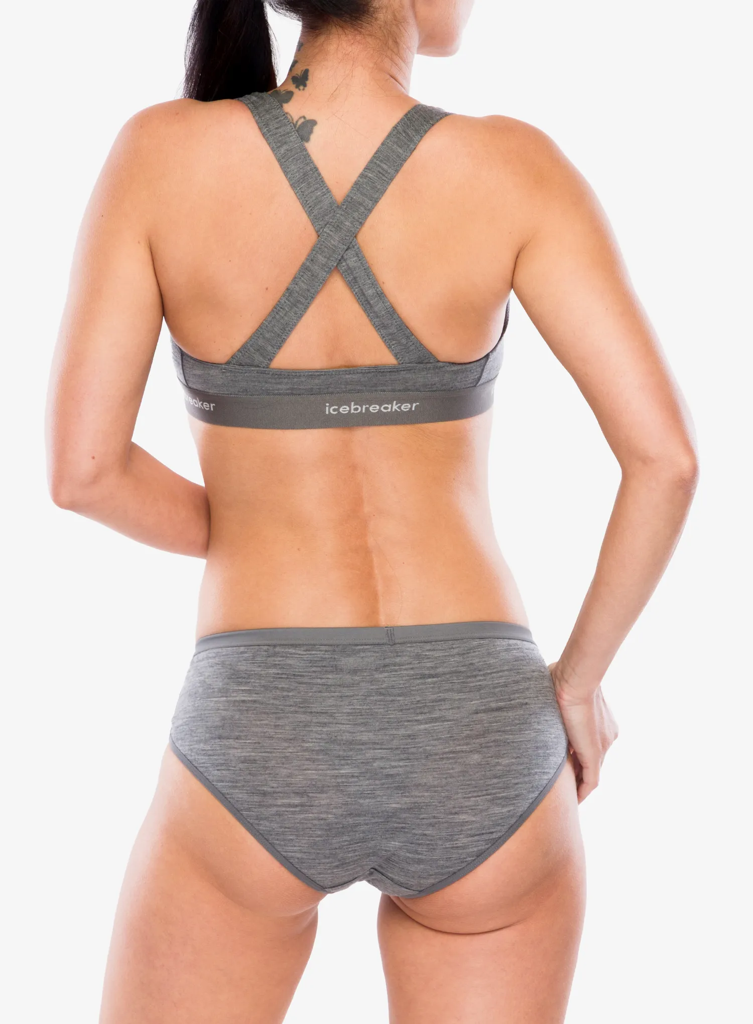 Icebreaker Merino 125 Cool-Lite Sprite Racerback Bra Sport melltartó - gritstone hthr