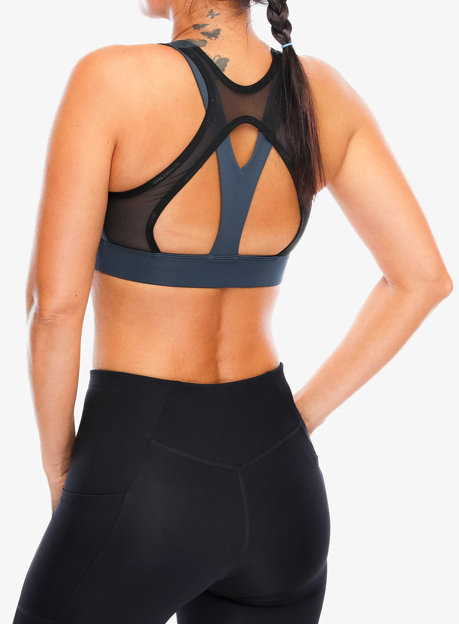 Salomon Cross Run Bra Sport melltartó - midnight navy/deep black