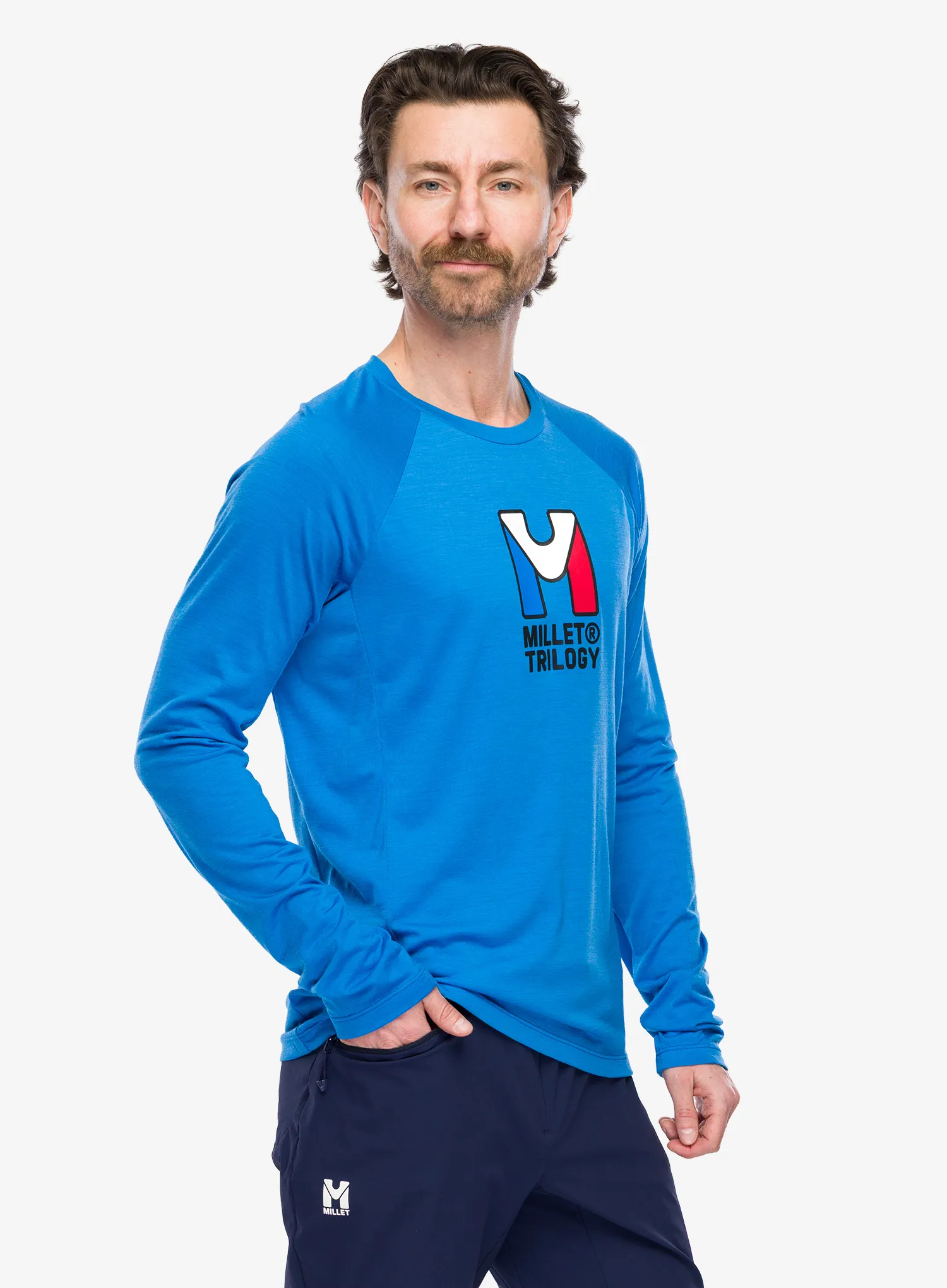 Millet Trilogy Wool TS LS Férfi pulóver - icon blue