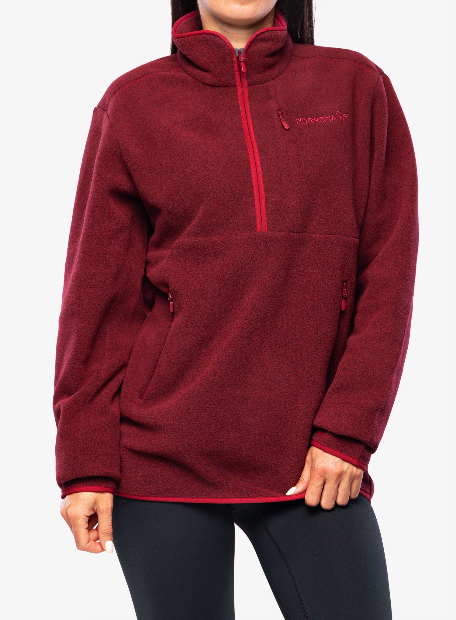 Norrona Norrøna Warm2 Halfzip Férfi Pulóver - rhubarb melange