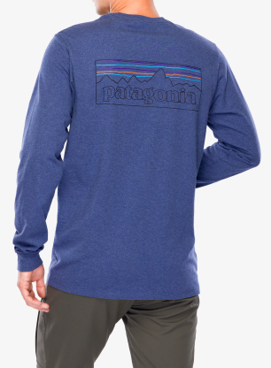 Patagonia L/S P-6 Logo Responsibili-Tee Férfi pulóver - p-6 outline/current blue