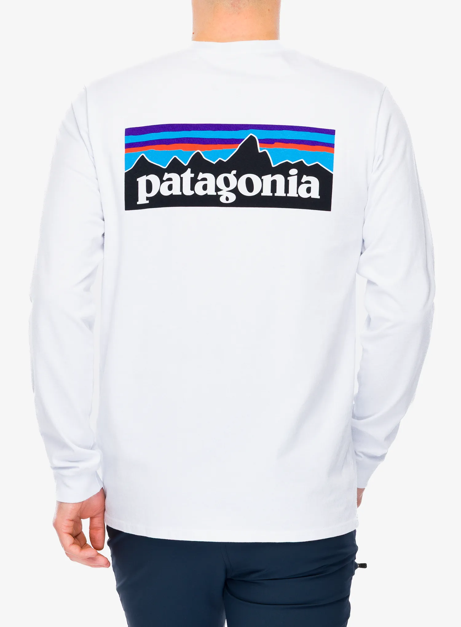 Patagonia L/S P-6 Logo Responsibili-Tee Férfi pulóver - white