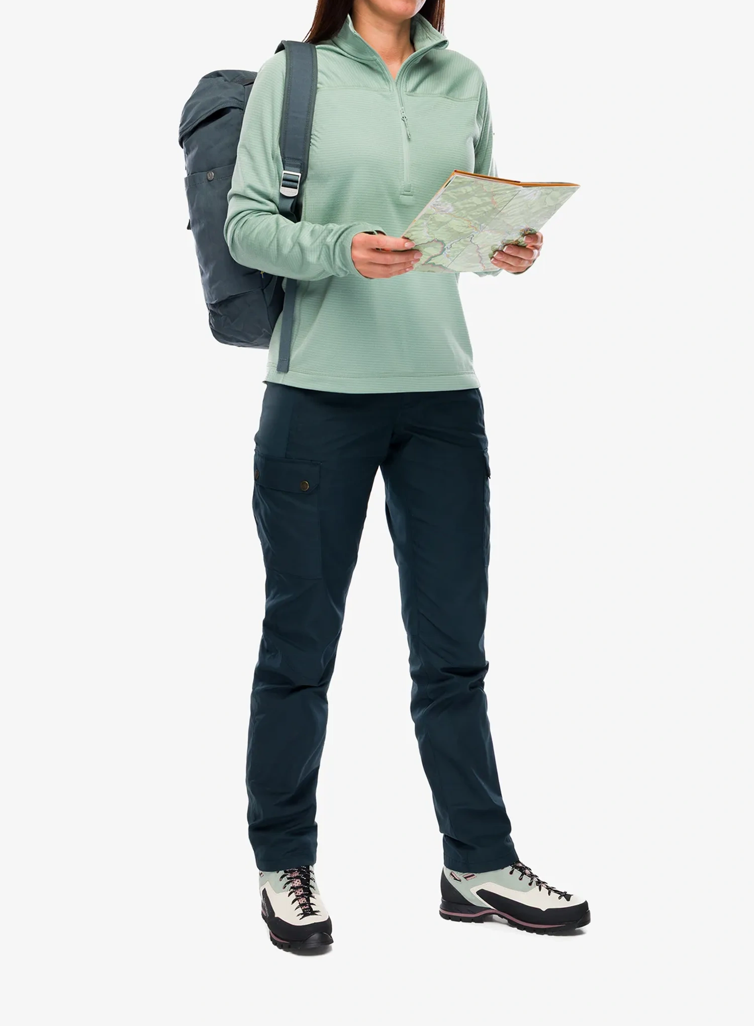 Fjallraven Abisko Lite Fleece Half Zip Női felső - misty green