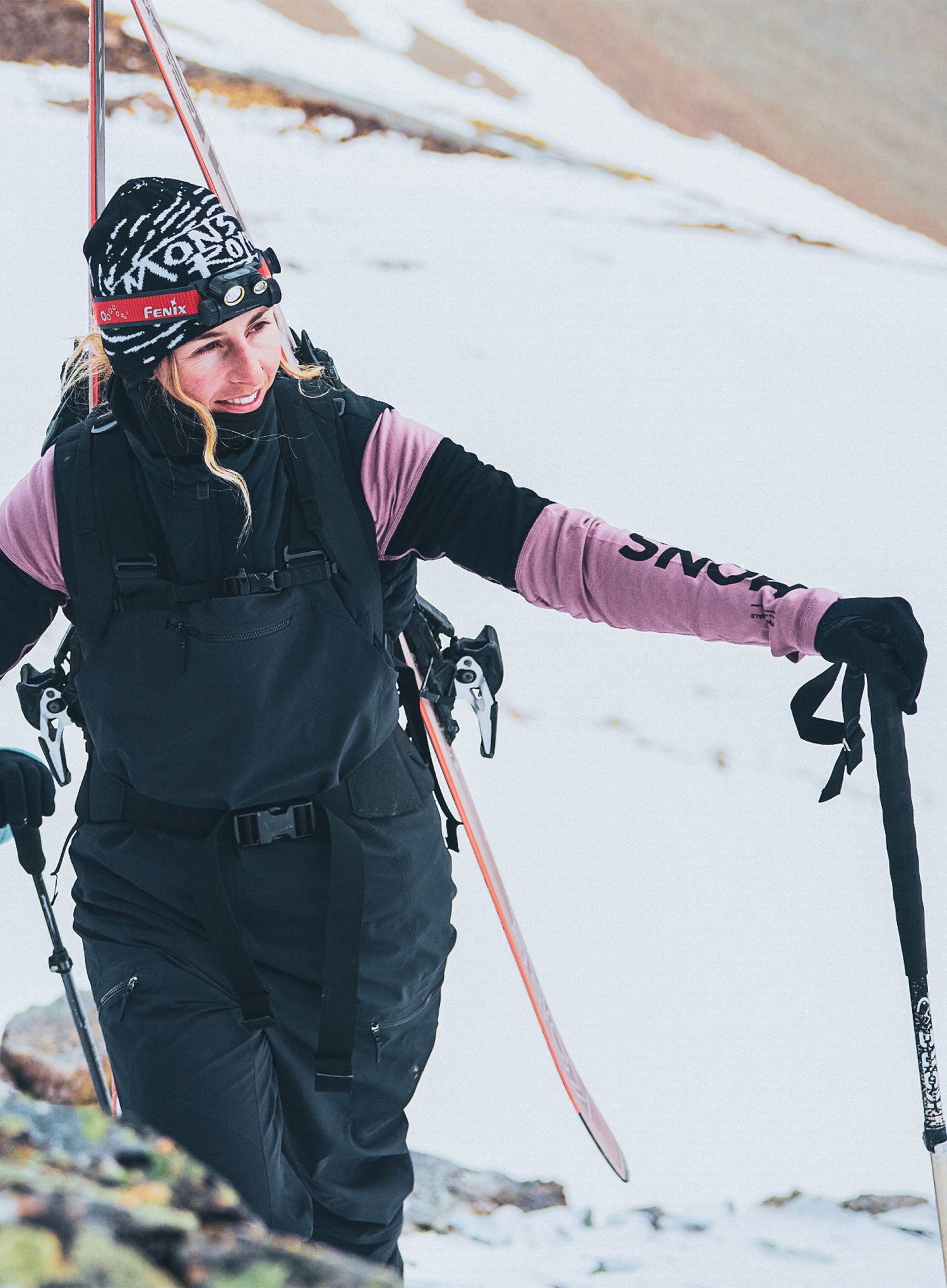 Mons Royale Olympus Merino Base Layer Long Sleeve Női felső - sierra pink/black