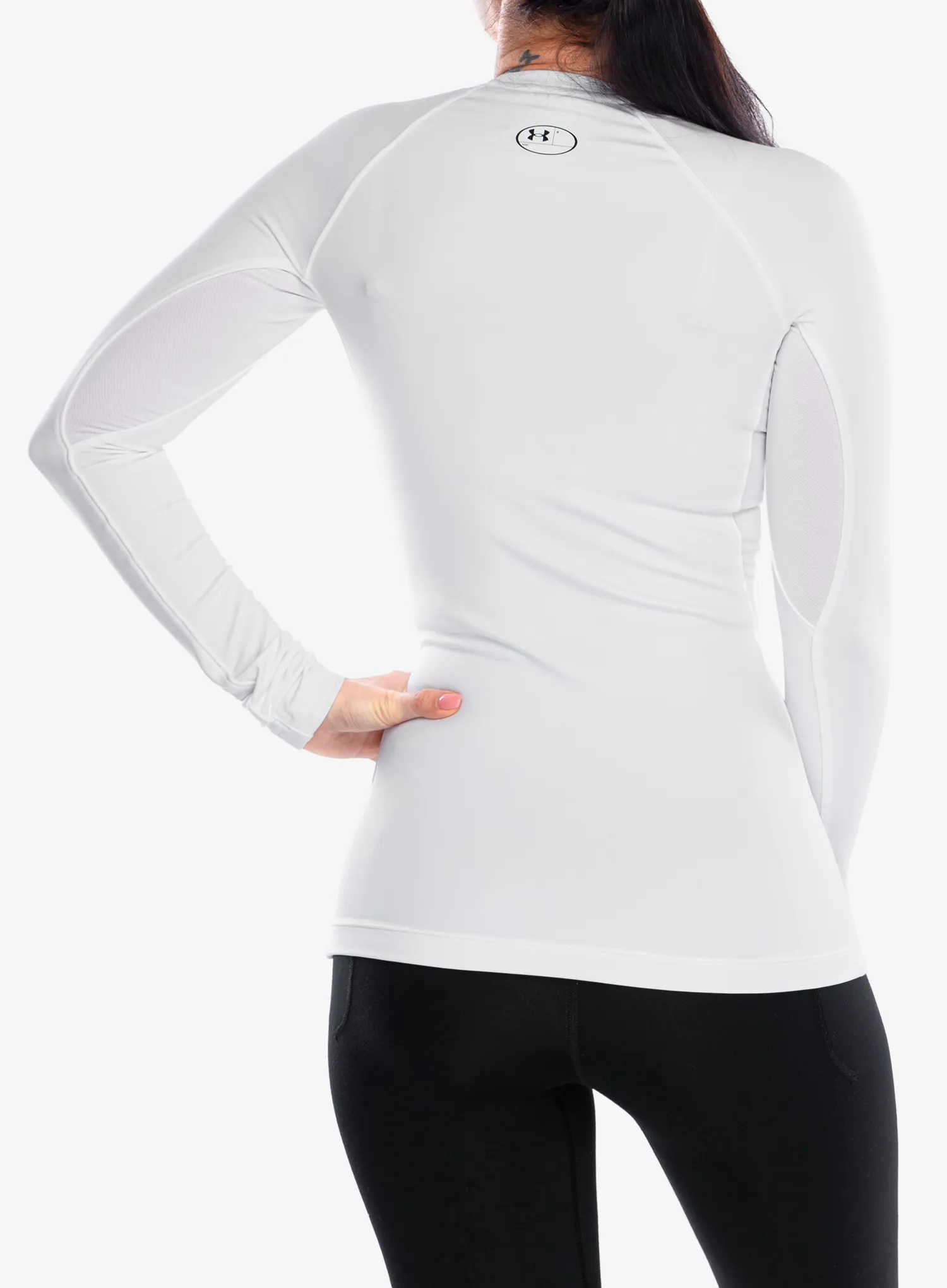 Under Armour ColdGear Authentics Crew Női felső - white/black