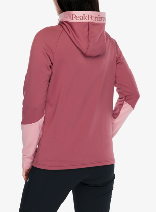 Peak Performance Rider Essentials Zip Hood Kapucnis női felső - wild rouge/warm blu