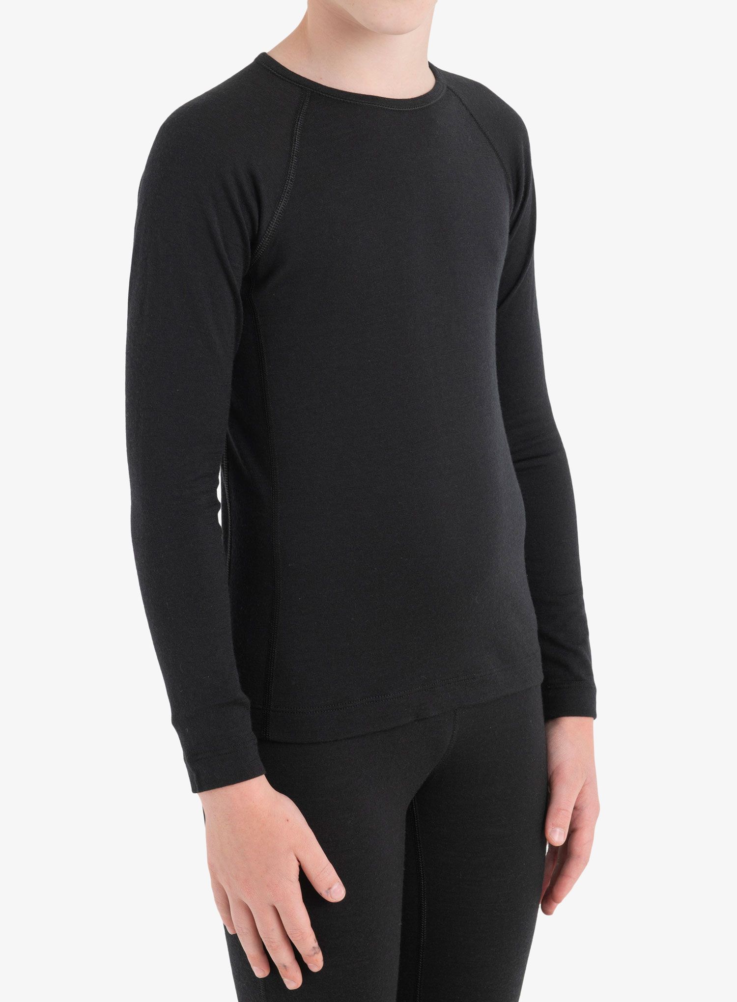 Icebreaker Kids 200 Oasis LS Crewe Gyermek Pulóver - black