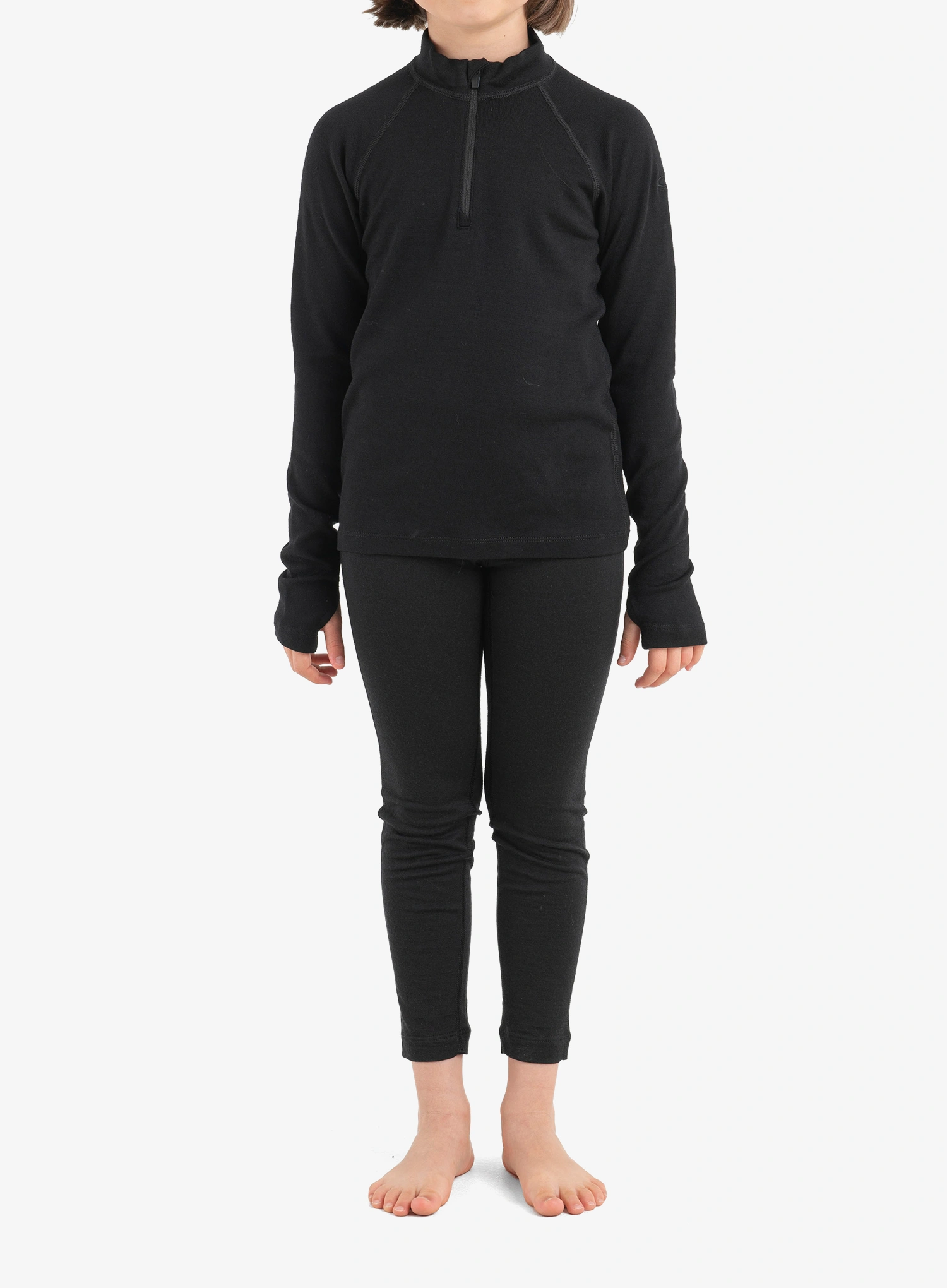 Icebreaker Kids 260 Tech LS Half Zip Gyermek pulóver - black