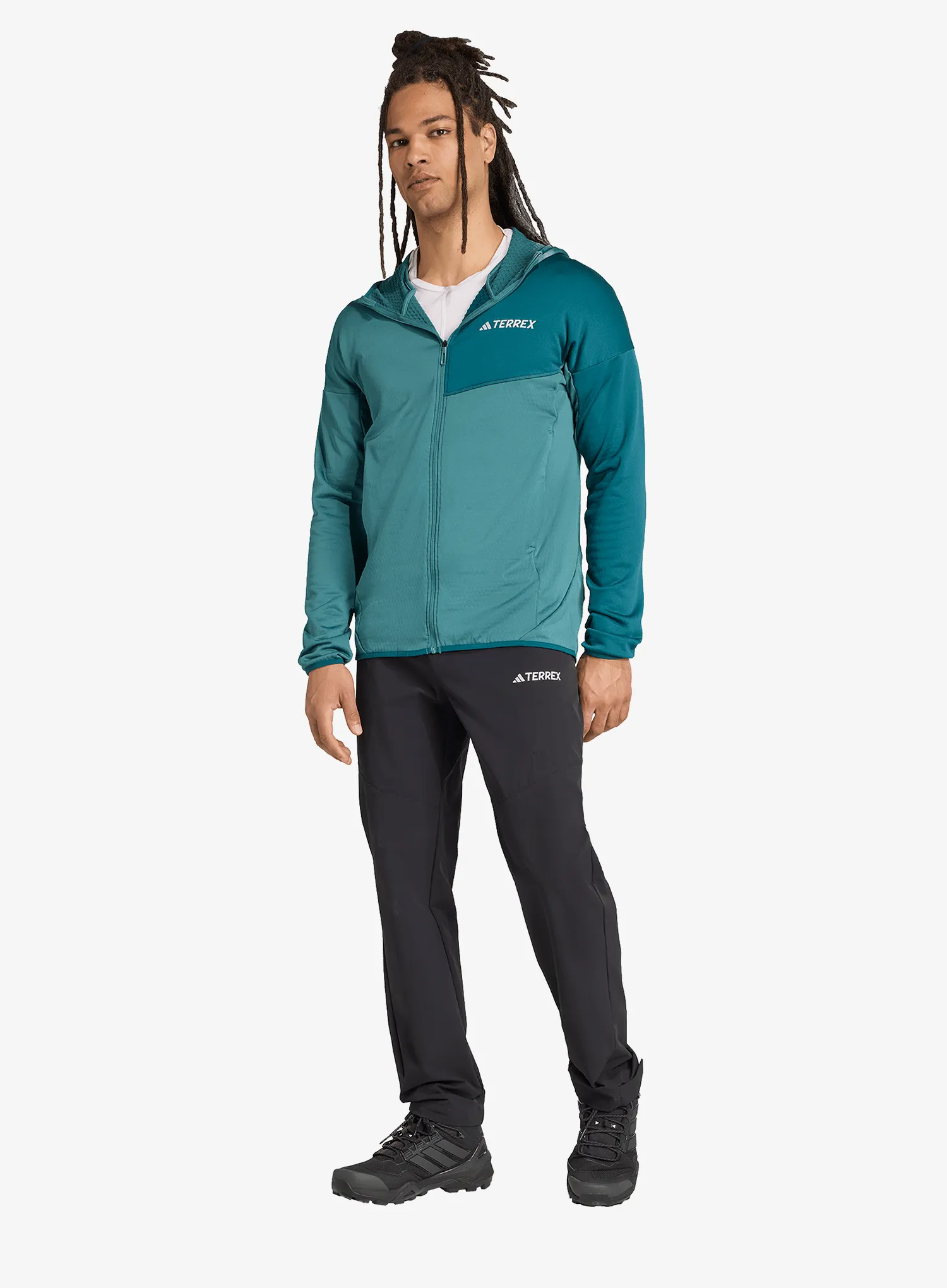 adidas TERREX Xperior Light Fleece Hooded Jacket Polárfelső - preloved teal/mystery green