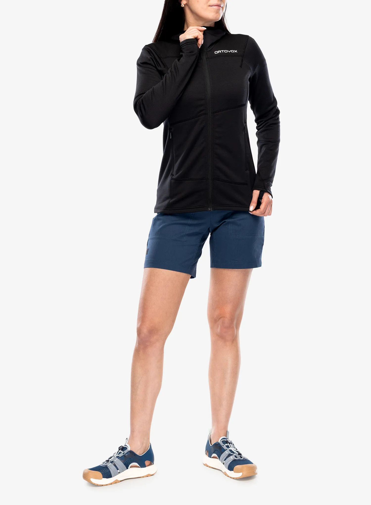 Ortovox Fleece Light Hoody Női polárfelső - black raven