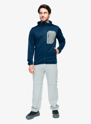 Columbia Tall Heights Hooded Grid Fleece Full Zip Cipzáras felső - collegiate navy/city grey