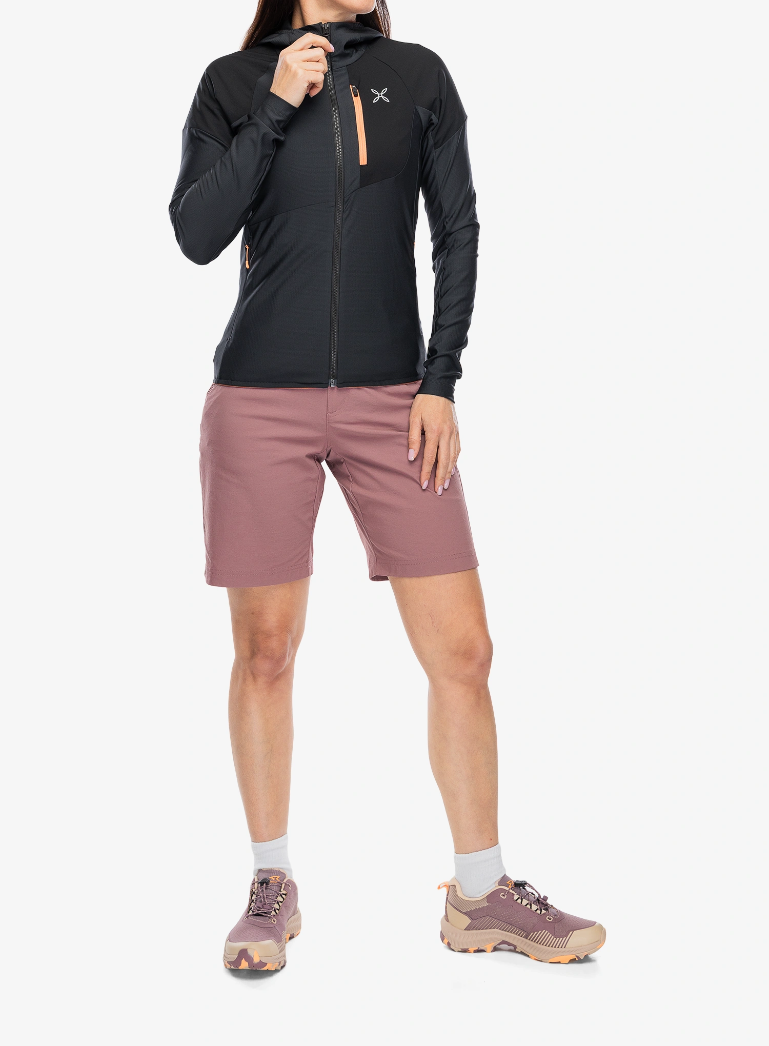 Montura Spitze Hooded Maglia Cipzáras női felső - anthracite/melon