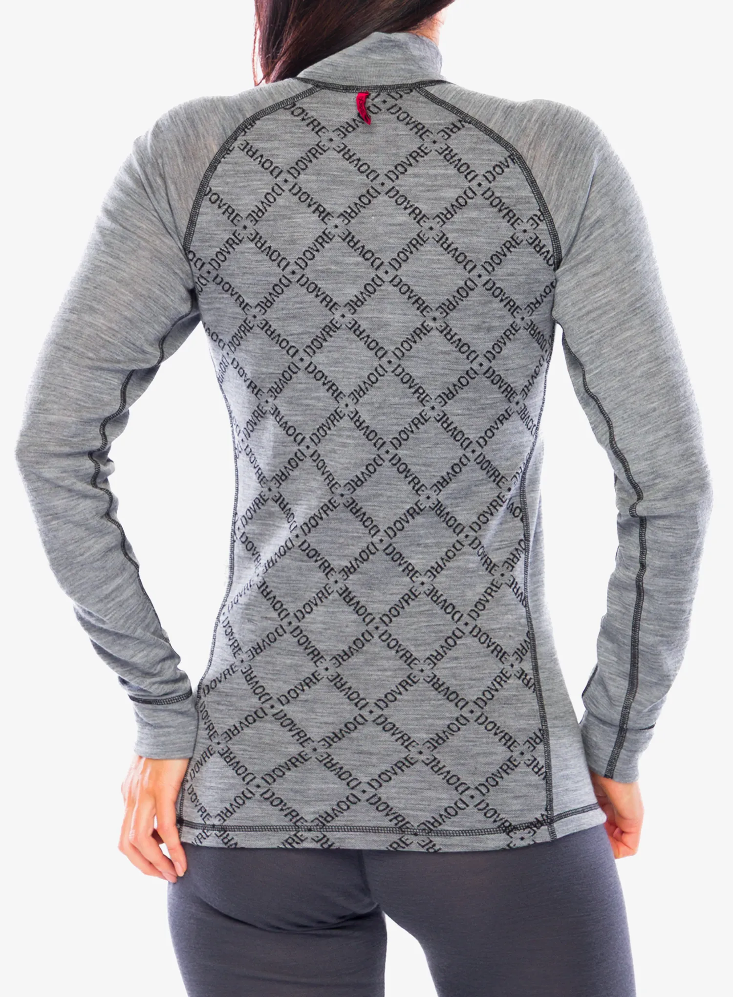 Dovre 100% Merino Wool Half Zip Termoaktív női felső - grey