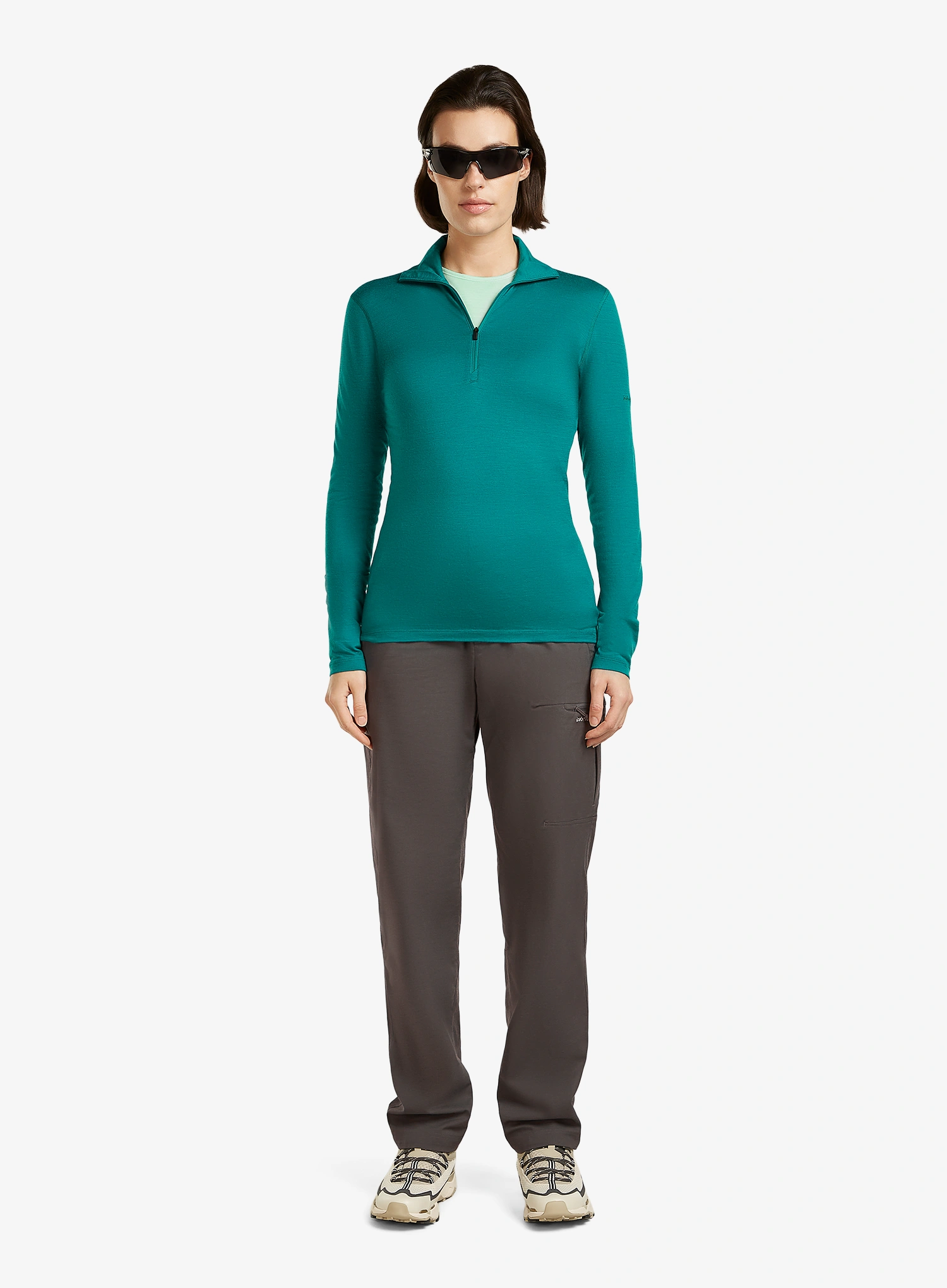 Icebreaker 200 Oasis L/S Half Zip Termoaktív női felső - tidal teal