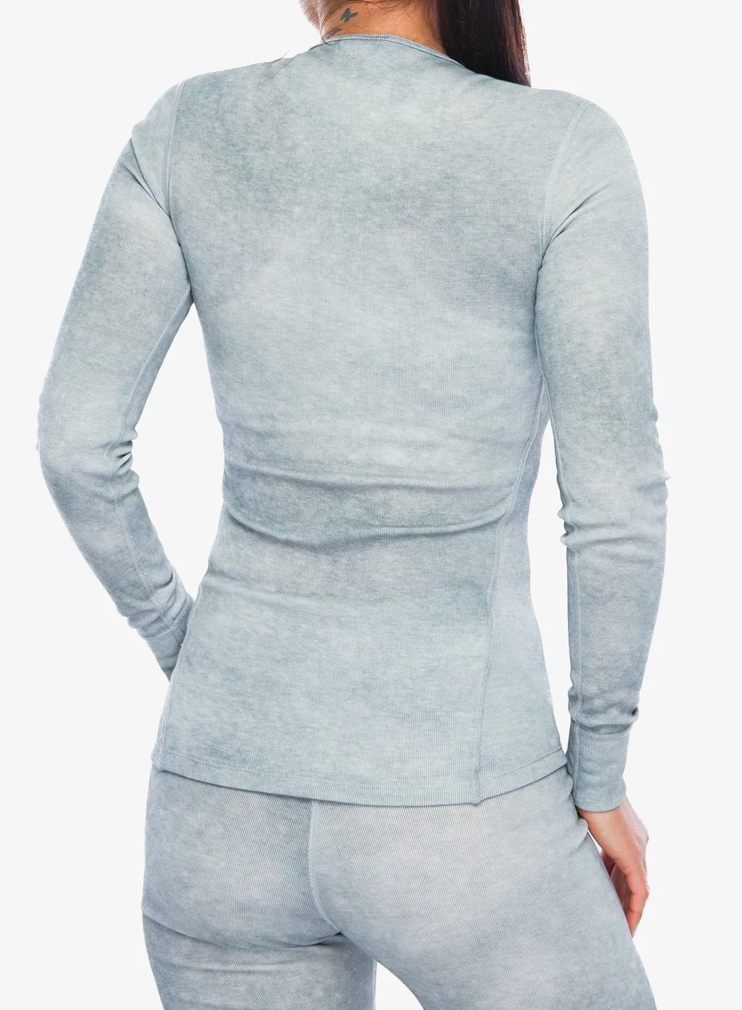 Odlo Active Warm X Pow BL Top Crew Neck L/S Termoaktív női felső - silver grey