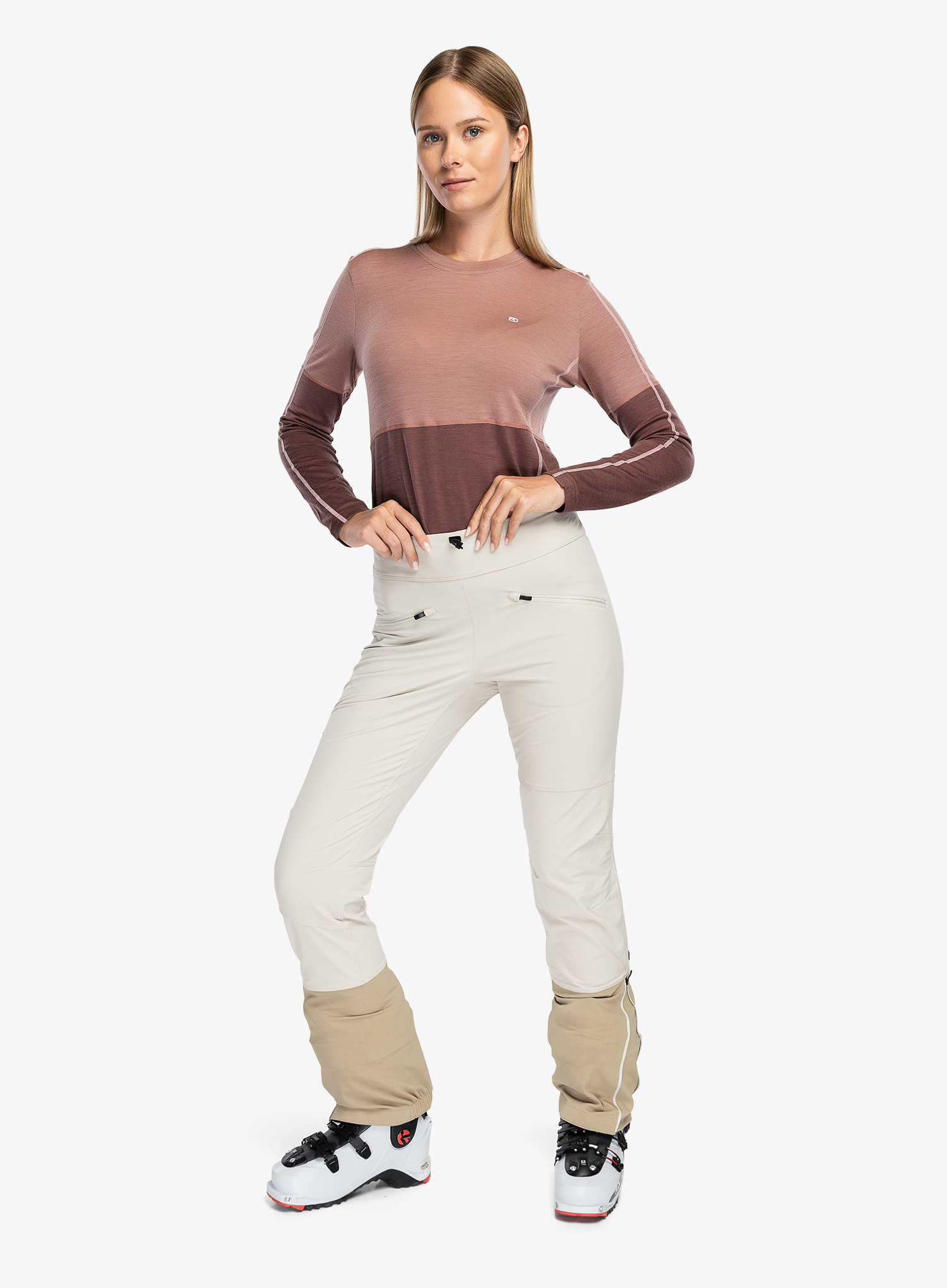 Ortovox 185 Rock N Wool Long Sleeve Termoaktív női felső - dusk rose