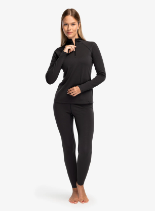 Patagonia Cap MW Zip Neck Termoaktív női felső - ink black