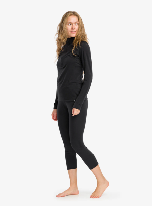 Patagonia Cap TW Zip Neck Termoaktív női felső - black