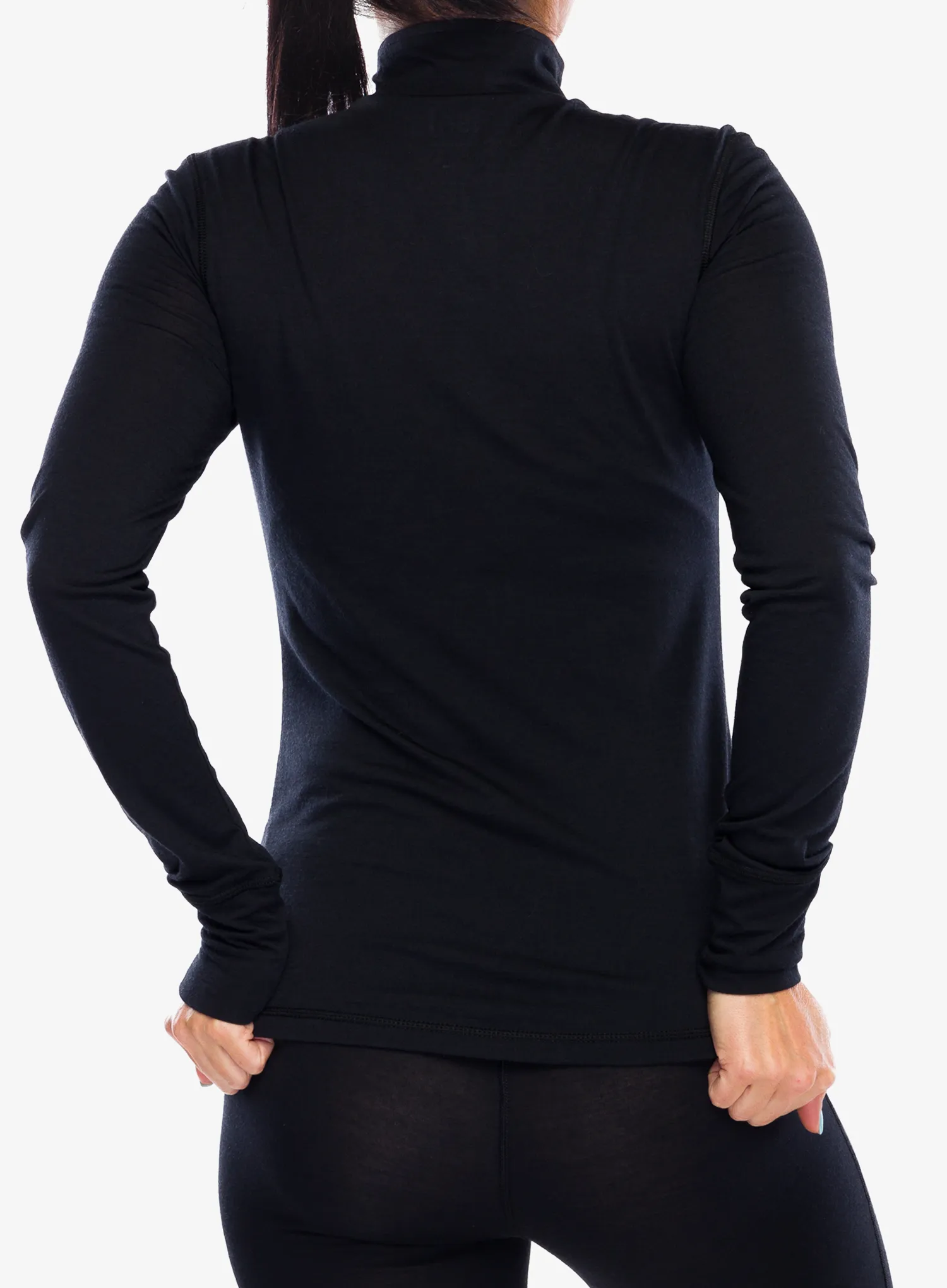 Super.natural Tundra175 Zip 1/4 Termoaktív női felső - jet black