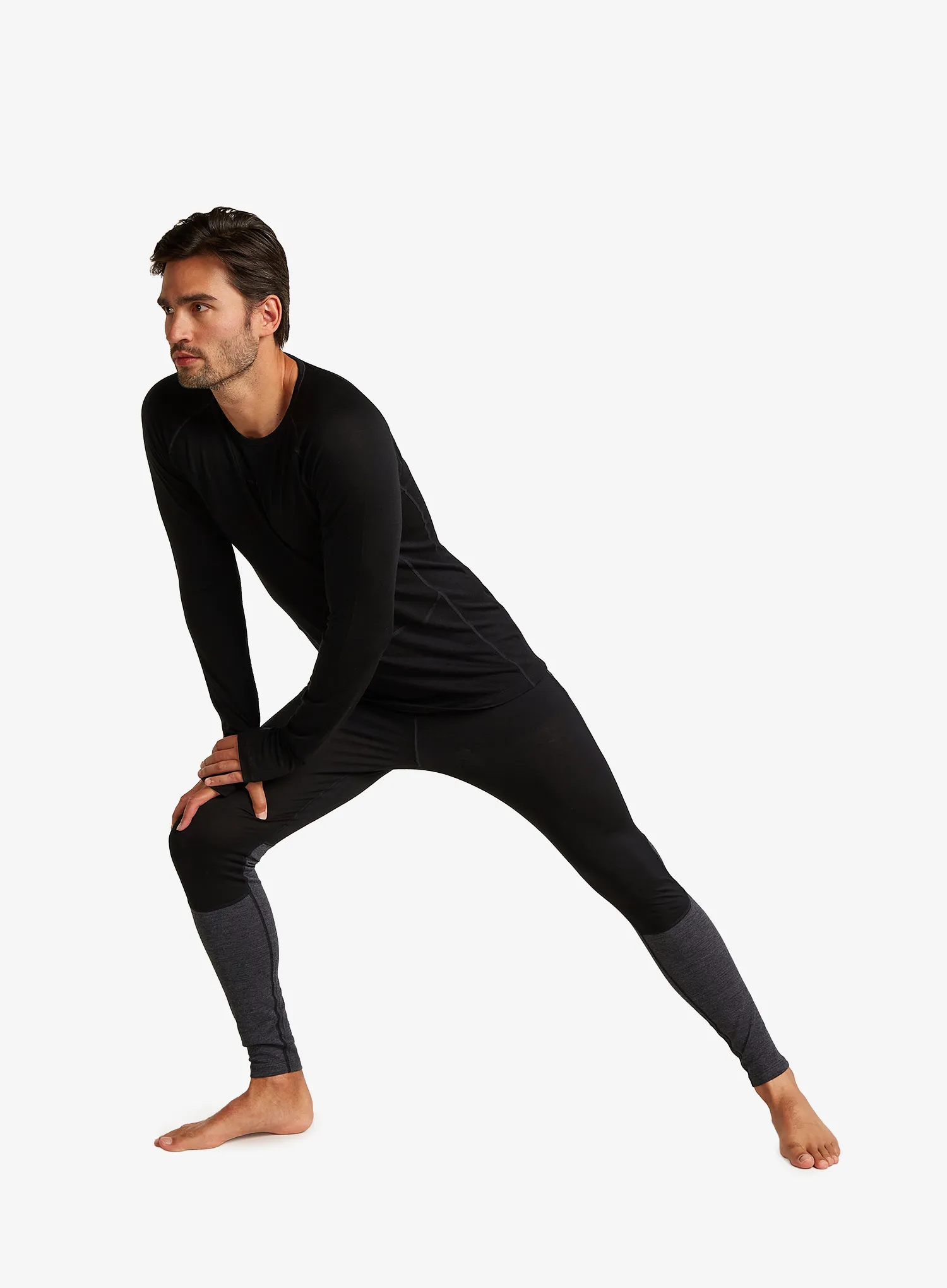 Icebreaker Merino 200 ZoneKnit LS Crewe Termoaktív felső - black
