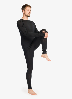Icebreaker Merino Blend 125 ZoneKnit LS Crewe Termoaktív felső - black