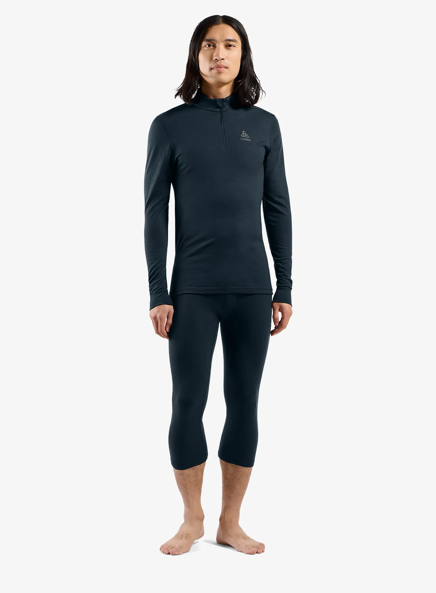 Odlo Merino 200 BL Top Turtle Neck LS Half Zip Termoaktív felső - dark sapphire