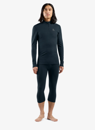 Odlo Merino 200 BL Top Turtle Neck LS Half Zip Termoaktív felső - dark sapphire