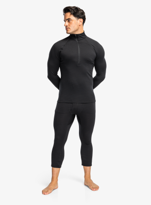 Patagonia Cap TW Zip Neck Termoaktív felső - black