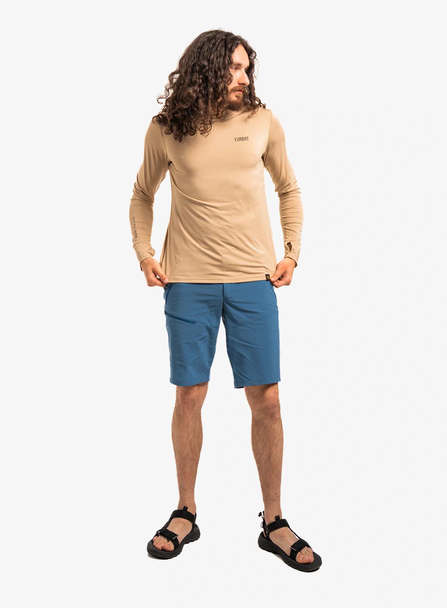 Turbat Hike Lite LS Hood Thermo T-Shirt Termoaktív felső - cornstalk sand