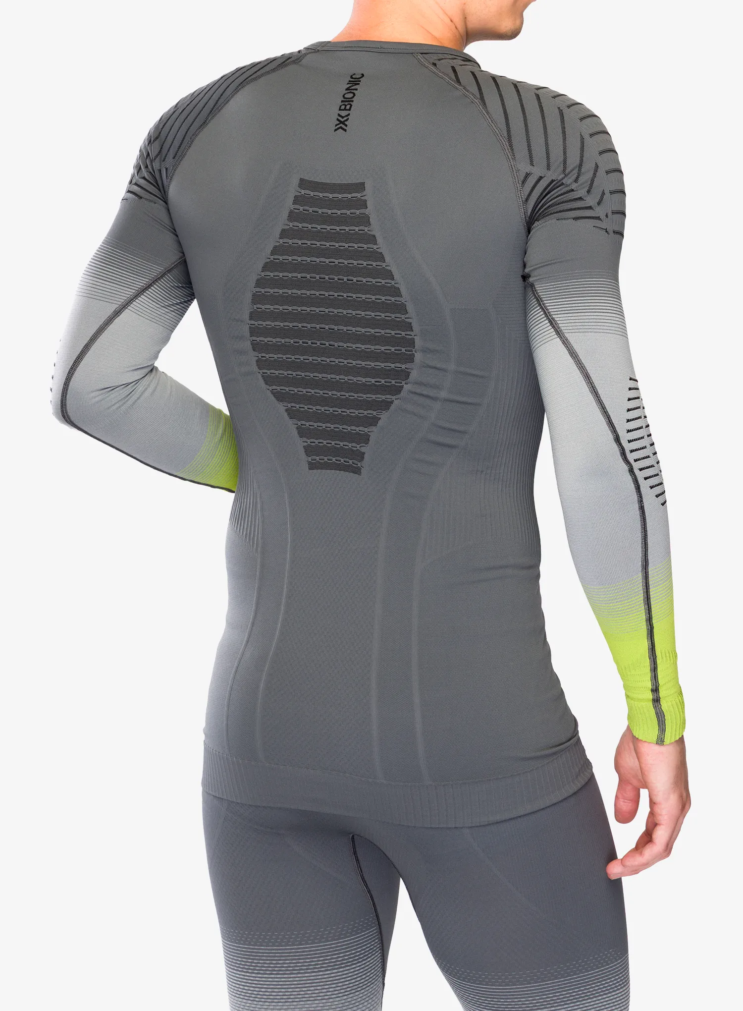 X-Bionic Invent Fx Shirt LS Termoaktív felső - rhino grey/l.grey/canary