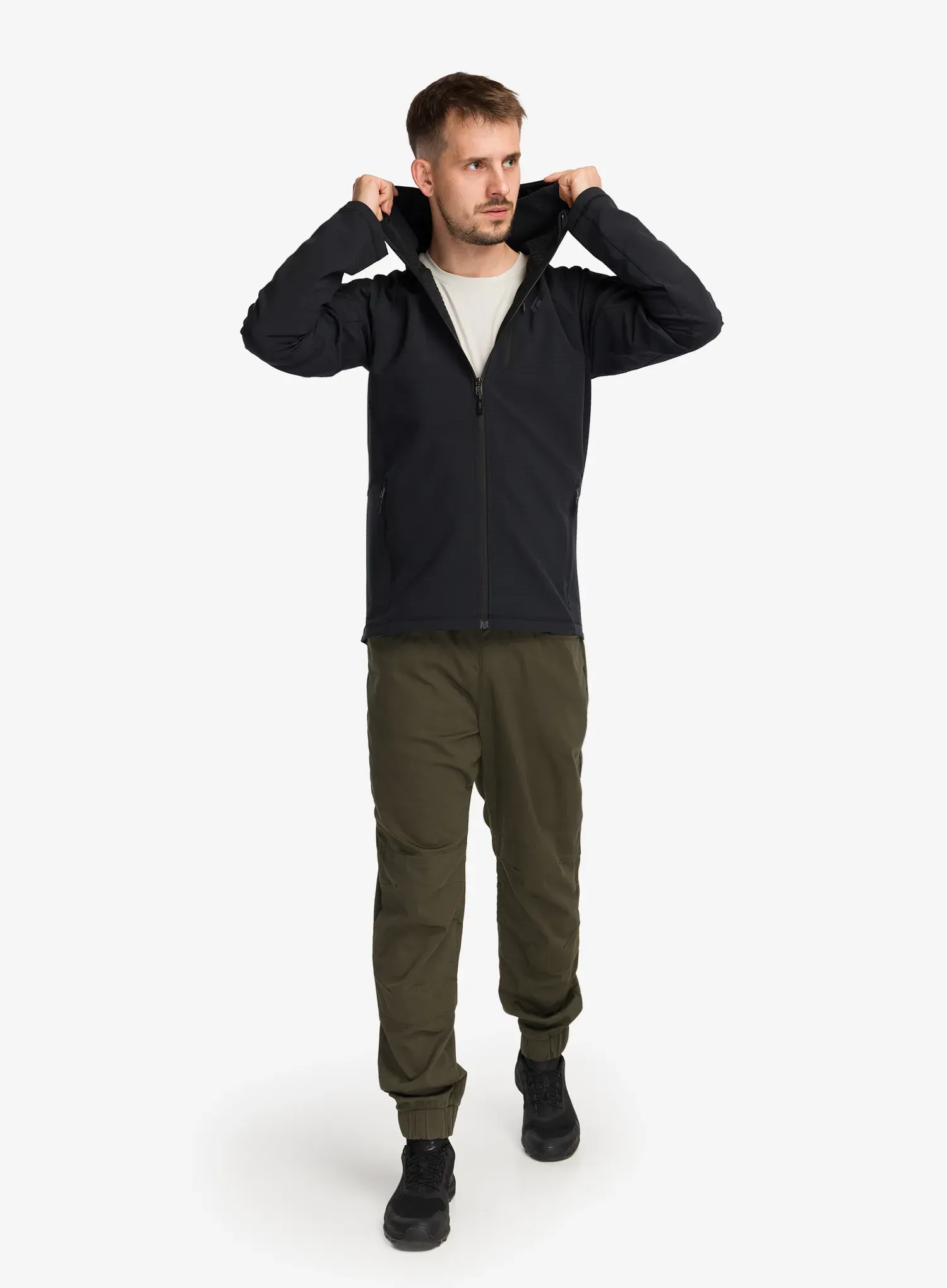 Black Diamond Coefficient Storm FZ Hoody Kapucnis felső - black/black