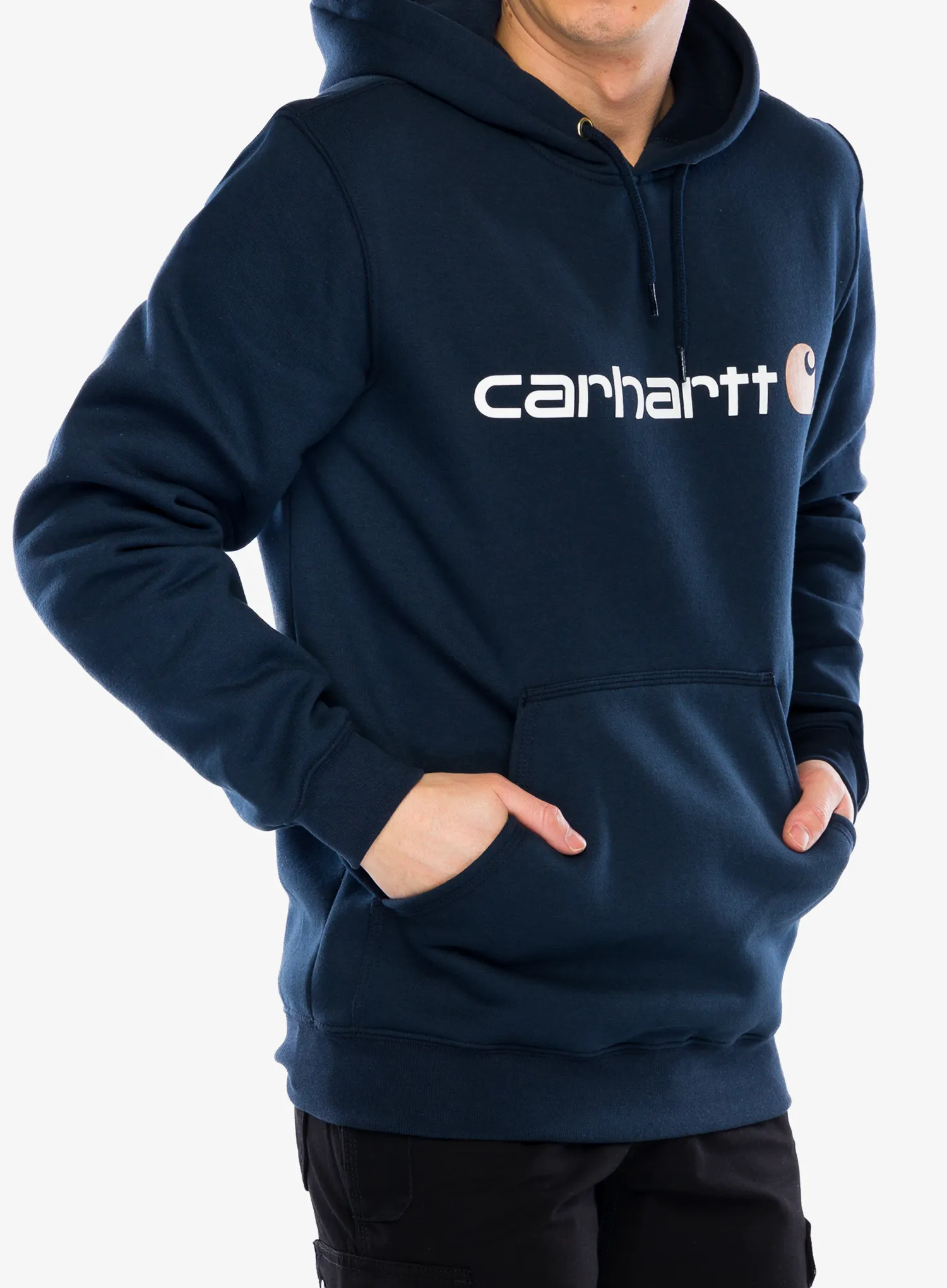 Carhartt Signature Logo Sweatshirt Kapucnis felső - new navy