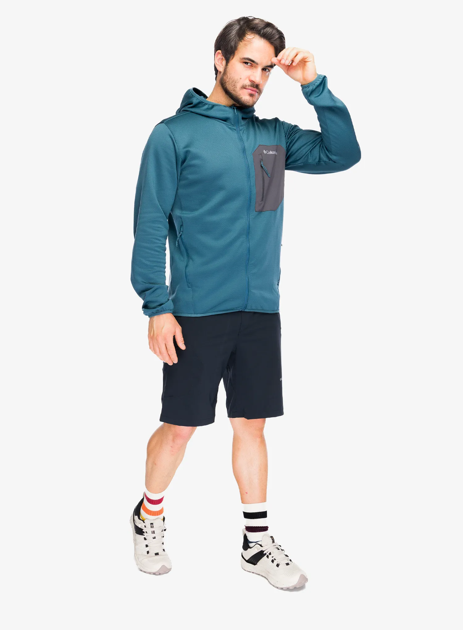 Columbia Tall Heights Hdd Grid Fleece Full Zip Kapucnis felső - everblue/shark
