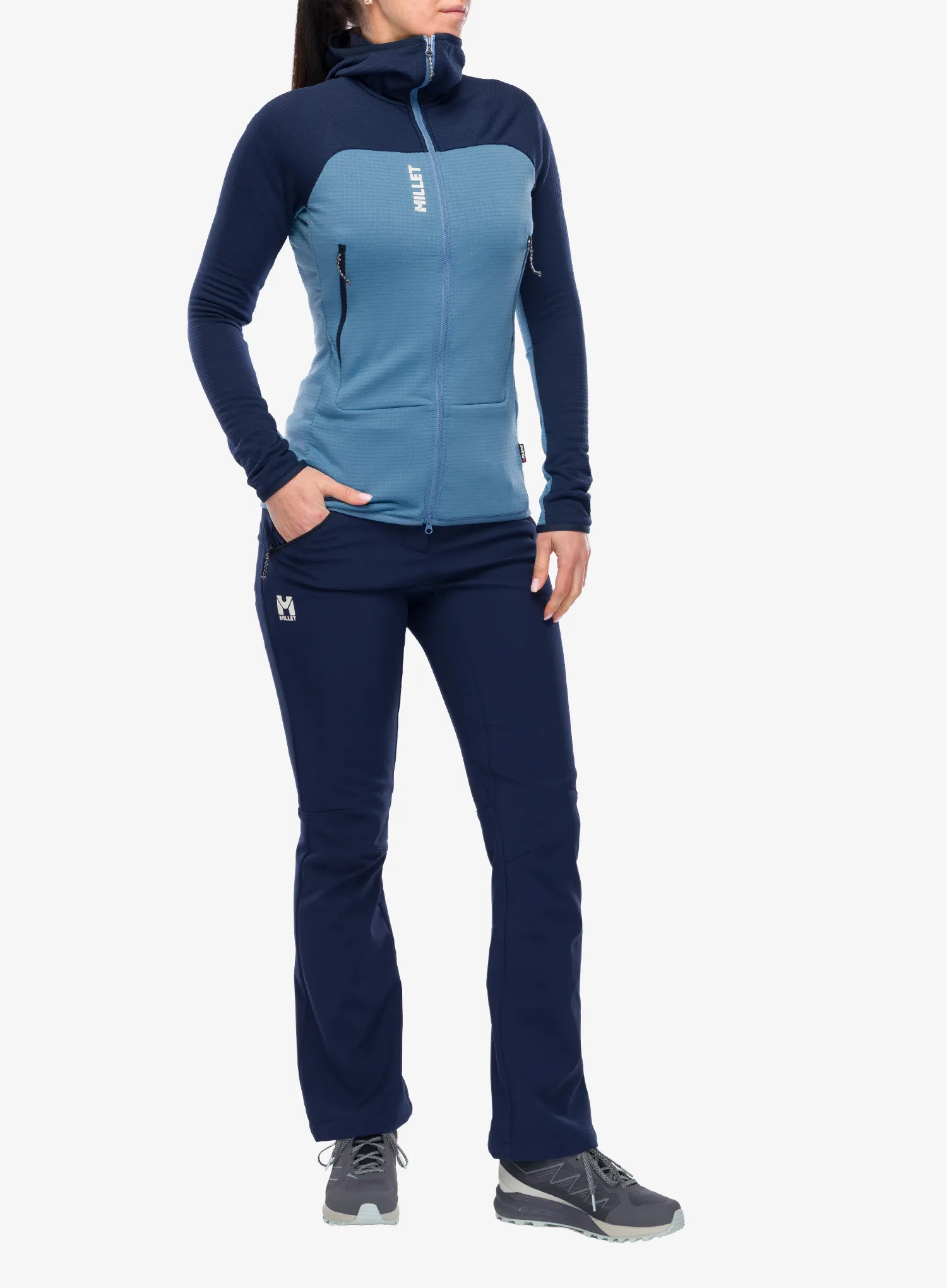 Millet Fusion Grid Hoodie Női kapucnis felső - coronet blue/saphir